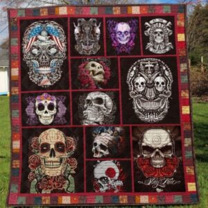 Skull Quilt Blanket Ver 25  Quilt
